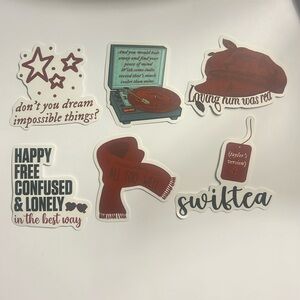 Taylor Swift “Red” Inspired Vinyl Sticker Bundle - 6 Stickers